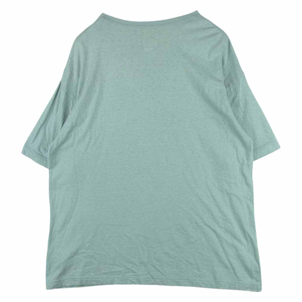 VISVIM ビズビム 21AW 0121205010024 JUMBO TEE S/S OWN MAN 天竺 手刷り シゴキ染め 半袖 Tシャツ グレイッシュライトグリーン系 3【中古】