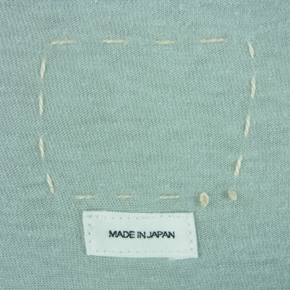 VISVIM ビズビム 21AW 0121205010024 JUMBO TEE S/S OWN MAN 天竺 手刷り シゴキ染め 半袖 Tシャツ グレイッシュライトグリーン系 3【中古】
