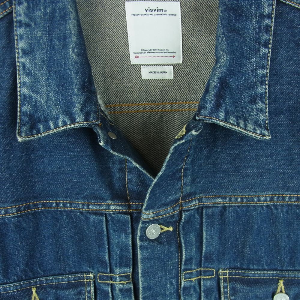 VISVIM ビズビム 19AW 0119205006004 DMGD-1003 101 デニム ジャケット 2nd Gジャン 日本製 インディゴブルー系 3【中古】