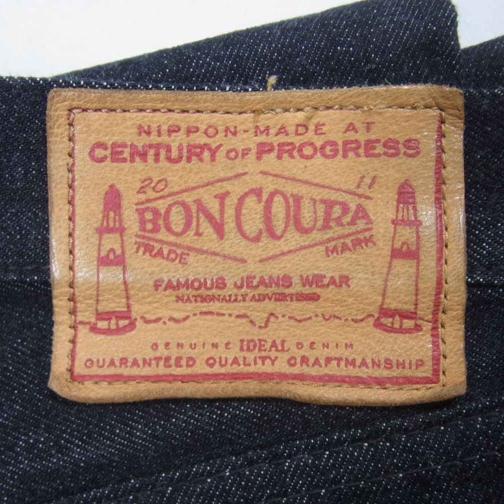 BONCOURA ボンクラ 072-915-4225 5ポケット ボタンフライ セルビッチ ストレート デニムパンツ ジーンズ インディゴブルー系 28【中古】