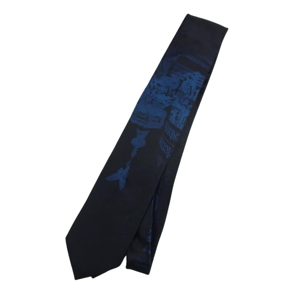 Vivienne Westwood ヴィヴィアンウエストウッド イタリア製 シルク100％ ロゴ ネクタイ ブラック系【中古】