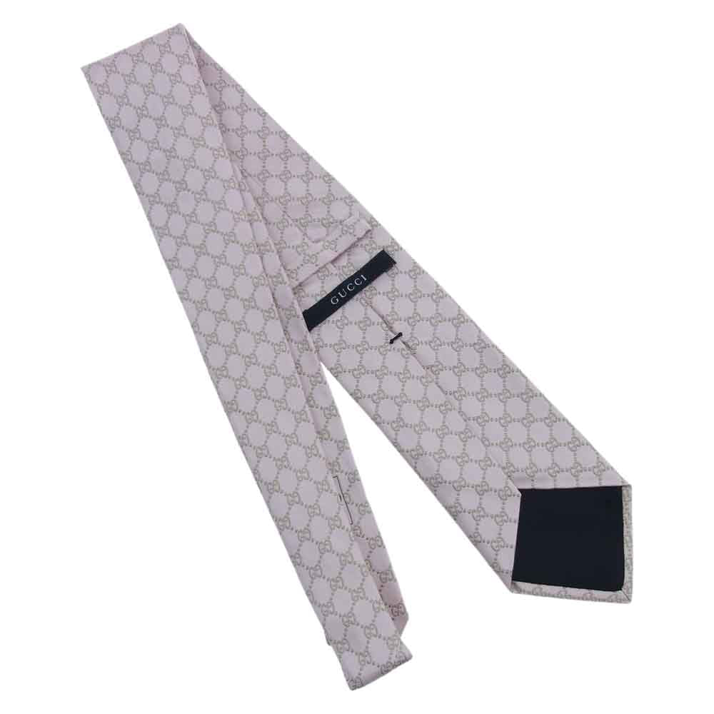 GUCCI グッチ GG柄 ネクタイ ピンク系 ゴールド系【中古】