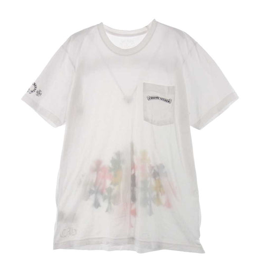CHROME HEARTS クロムハーツ（原本無） 22SS 国内正規品 NEW MLTCOL CEM CRS SS バック マルチ セメタリー クロス プリント Tシャツ ホワイト系 L【中古】