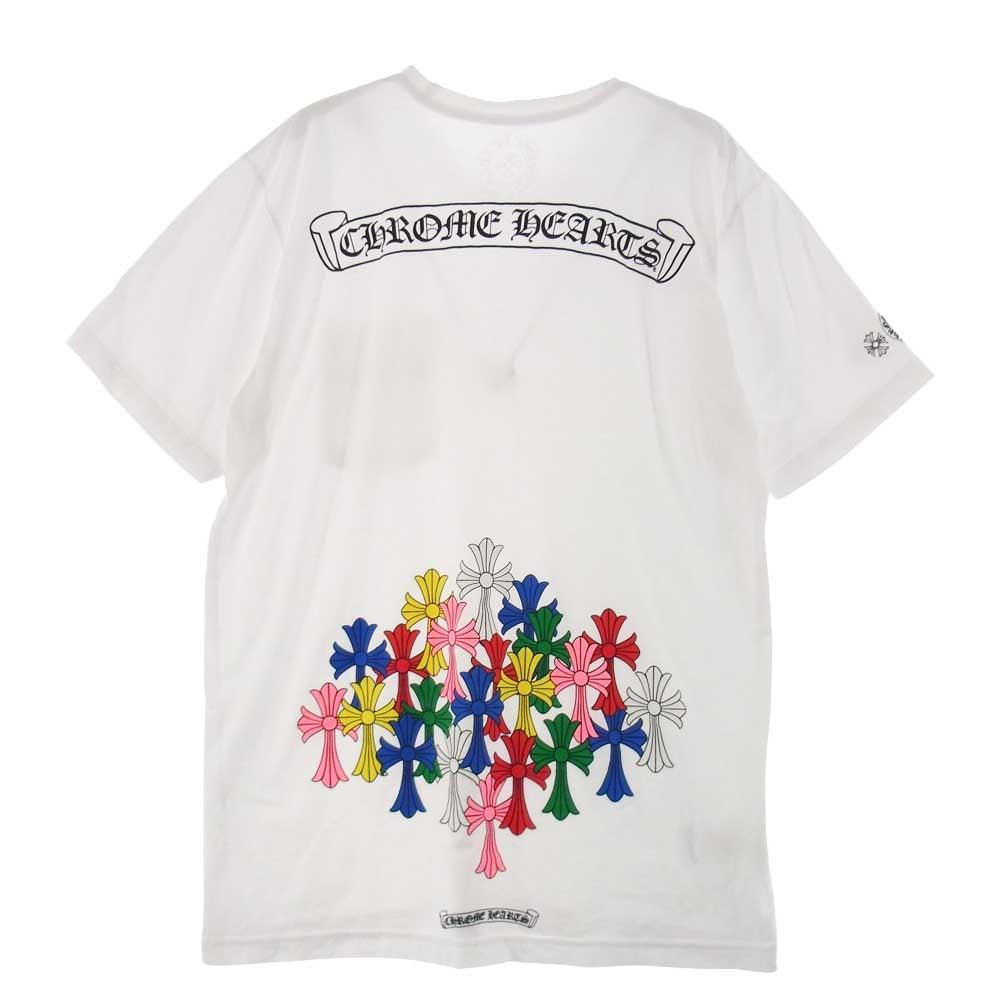 CHROME HEARTS クロムハーツ（原本無） 22SS 国内正規品 NEW MLTCOL CEM CRS SS バック マルチ セメタリー クロス プリント Tシャツ ホワイト系 L【中古】