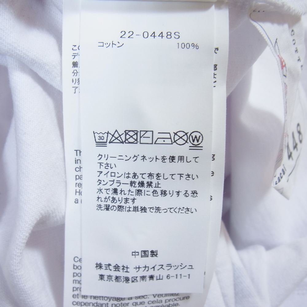 Sacai サカイ 22AW BACK TO ロゴ レイヤード カットソー ホワイト系 0（XS）【中古】