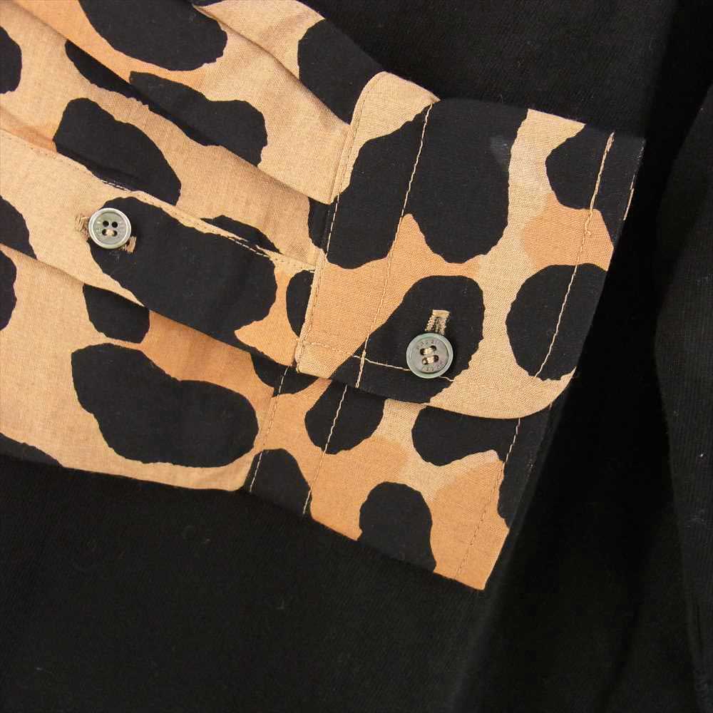 Sacai サカイ 22SS レオパード柄 black beige レイヤード カットソー ロングTシャツ  ブラック系 レオパード系 1【中古】