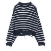MAISON MARGIELA メゾンマルジェラ MM6 22SS S52GP0109 S17936 Distressed Stripe Sweater ダメージ加工 ボーダー ニット ブラック系 XS【美品】【中古】