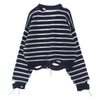 MAISON MARGIELA メゾンマルジェラ MM6 22SS S52GP0109 S17936 Distressed Stripe Sweater ダメージ加工 ボーダー ニット ブラック系 XS【美品】【中古】