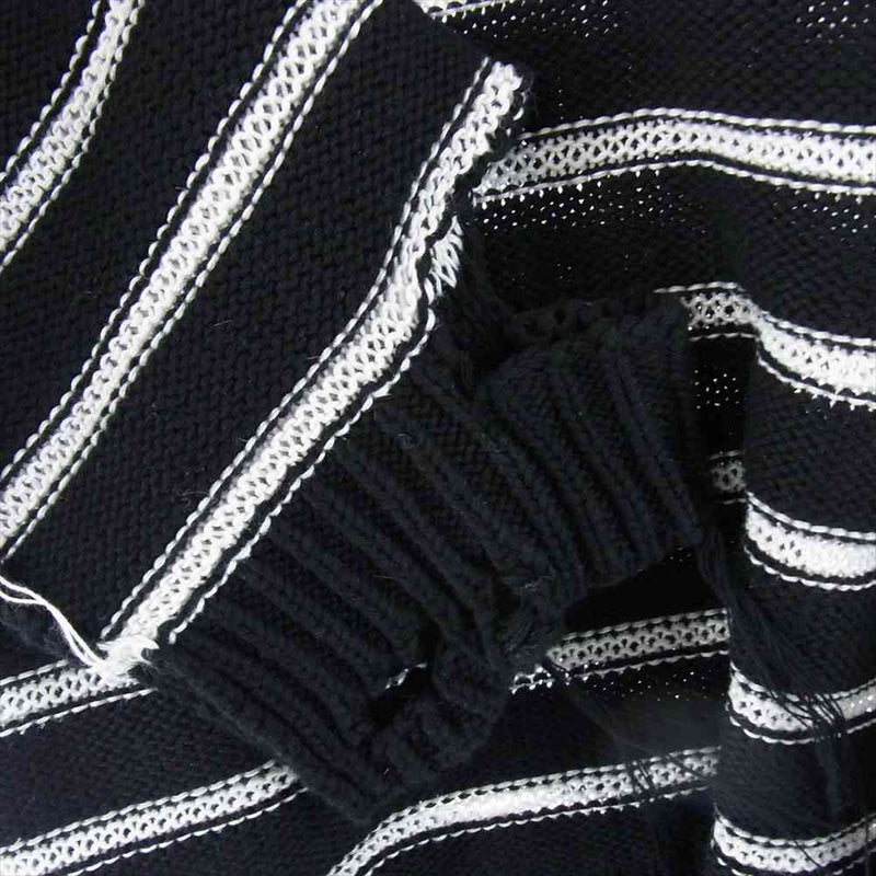 MAISON MARGIELA メゾンマルジェラ MM6 22SS S52GP0109 S17936 Distressed Stripe Sweater ダメージ加工 ボーダー ニット ブラック系 XS【美品】【中古】