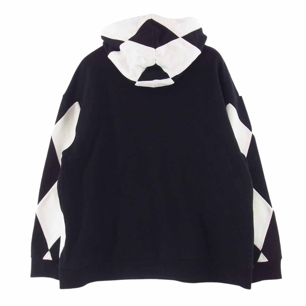 VALENTINO ヴァレンティノ 21AW 0000025829　01 ダイヤブロックチェック柄 スウェット パーカー フーディ  ホワイト系 ブラック系 M【中古】