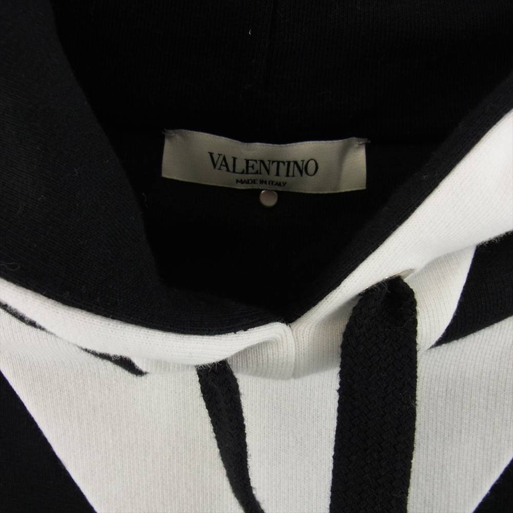 VALENTINO ヴァレンティノ 21AW 0000025829　01 ダイヤブロックチェック柄 スウェット パーカー フーディ  ホワイト系 ブラック系 M【中古】