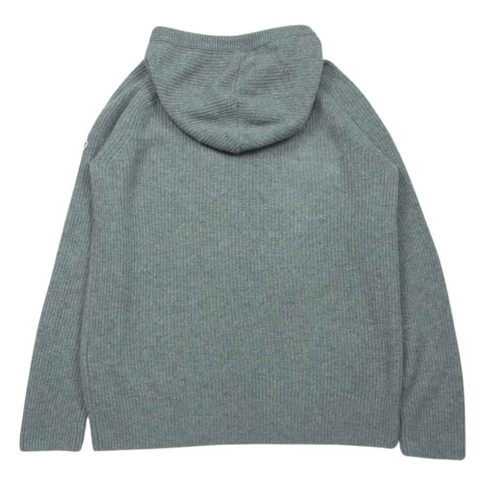 MONCLER モンクレール H10939G00002 M1900 GIROCOLLO CON CAPPUC ワッペン付 カシミヤ混 プルオーバー ニット パーカー グレー系 S【中古】