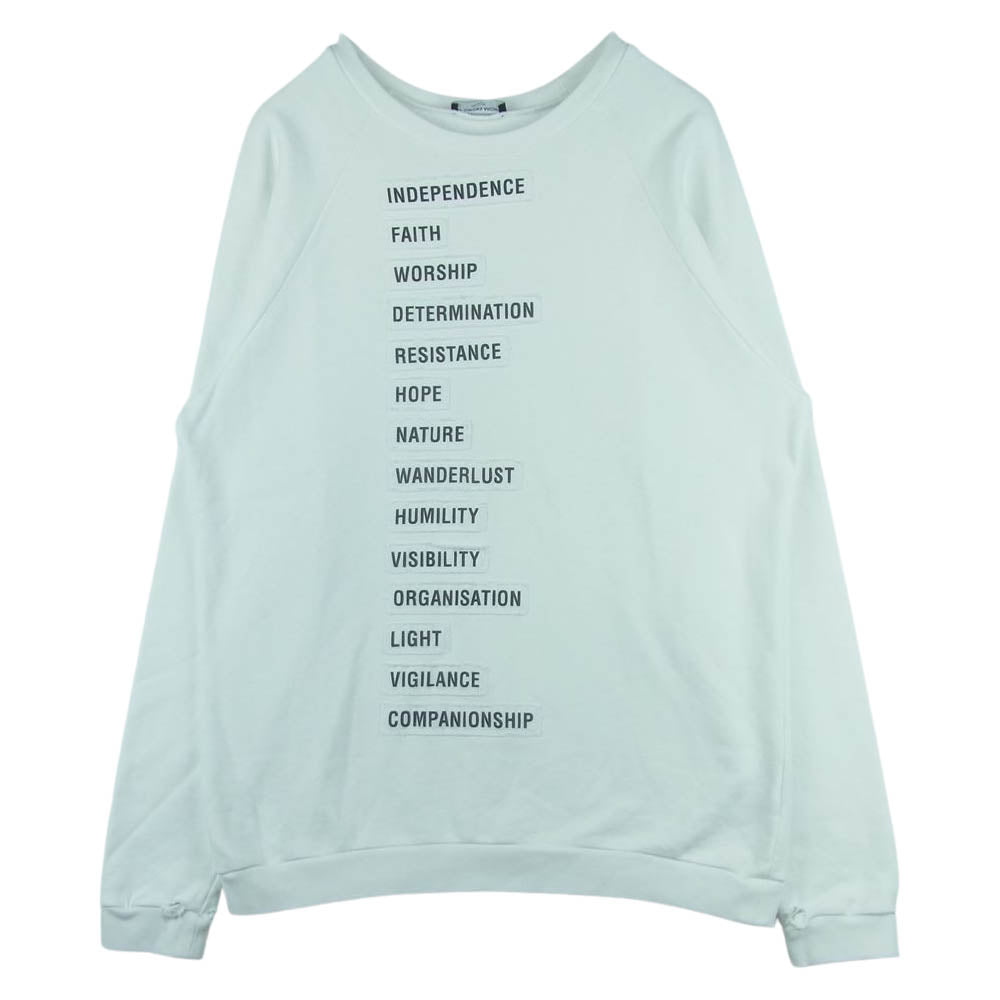 RAF SIMONS ラフシモンズ 21SS A01-127 ARCHIVE REDUX SWEATER WITH WORDING PATCHES WHITE テロ期 アーカイブ リダックス スウェット ホワイト系 M【中古】