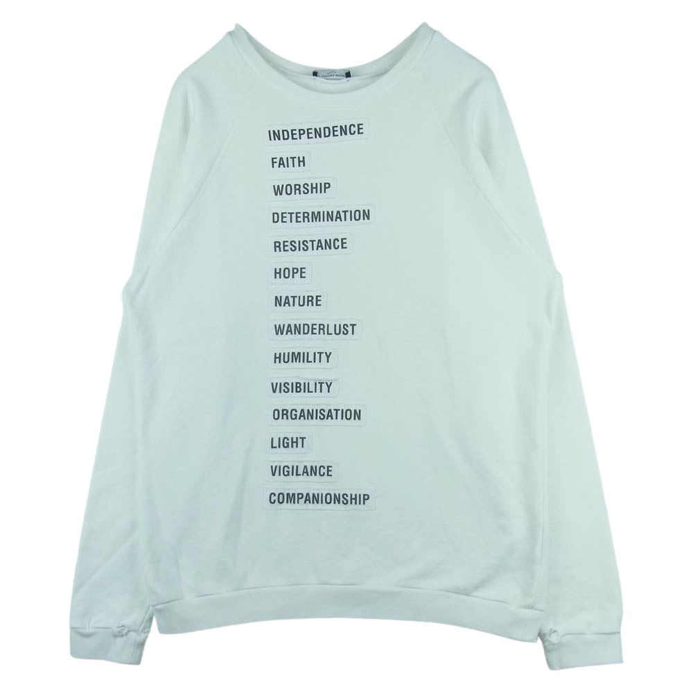 RAF SIMONS ラフシモンズ 21SS A01-127 ARCHIVE REDUX SWEATER WITH WORDING PATCHES  WHITE テロ期 アーカイブ リダックス スウェット ホワイト系 M【中古】