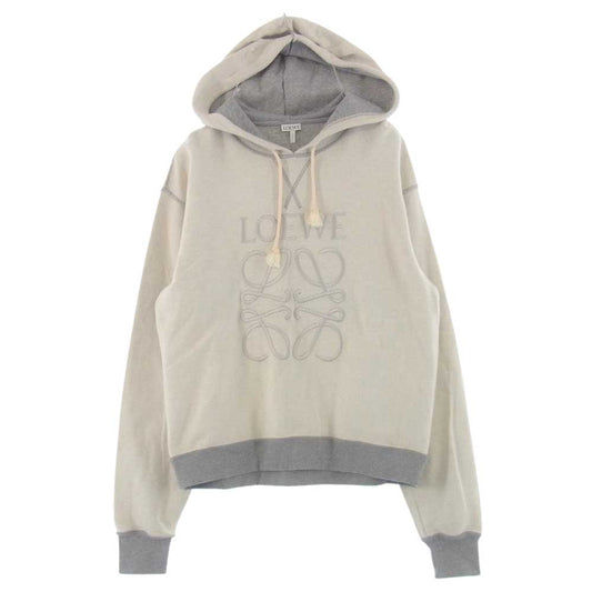 LOEWE ロエベ S359341X98 ロエベ アナグラム フーディー スウェットパーカー プルオーバー グレー系 M【中古】