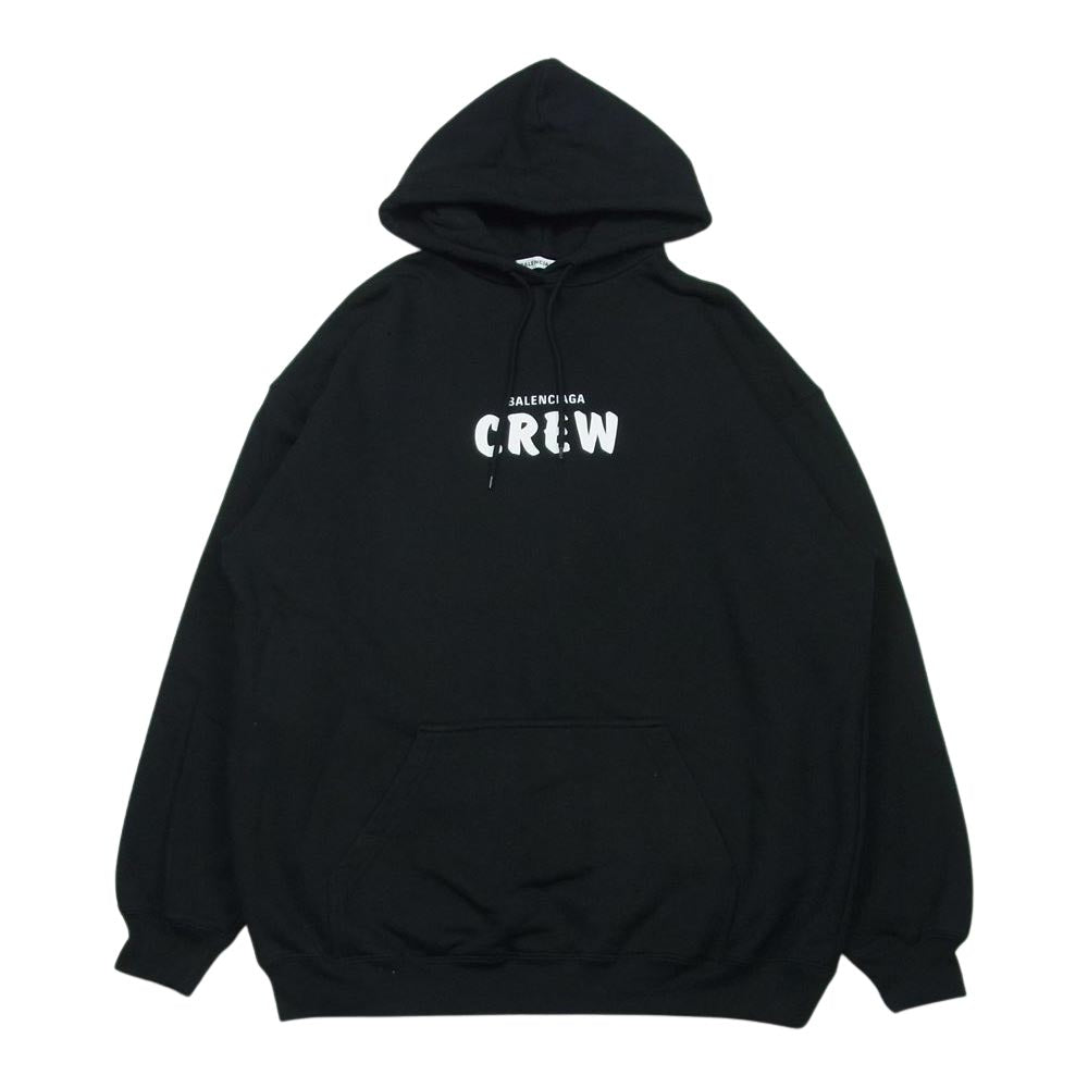 BALENCIAGA バレンシアガ 20AW 578135 CREW ロゴプリント フーディ スウェット パーカー プルオーバー ブラック系 S【中古】