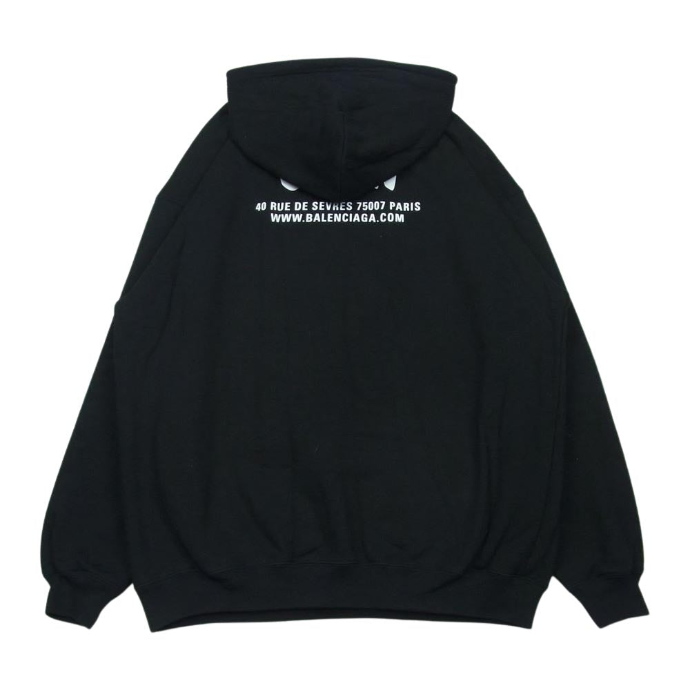 BALENCIAGA バレンシアガ 20AW 578135 CREW ロゴプリント フーディ スウェット パーカー プルオーバー ブラック系 S【中古】