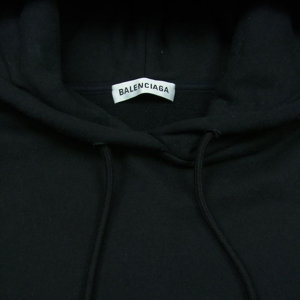 BALENCIAGA バレンシアガ 20AW 578135 CREW ロゴプリント フーディ スウェット パーカー プルオーバー ブラック系 S【中古】