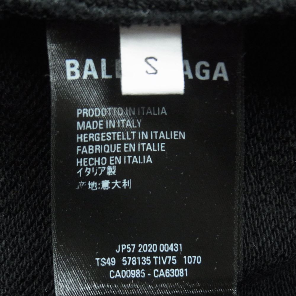 BALENCIAGA バレンシアガ 20AW 578135 CREW ロゴプリント フーディ スウェット パーカー プルオーバー ブラック系 S【中古】
