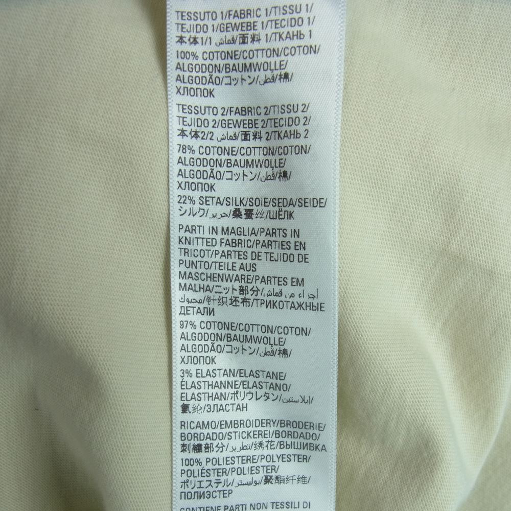 BALENCIAGA バレンシアガ 22SS 698631 キャンペーンロゴ ダメージ加工 レイヤード カットソー Tシャツ 長袖 ベージュ系 ライトブルー系 ホワイト系 L【中古】