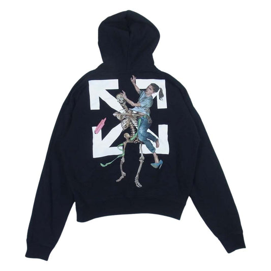 OFF-WHITE オフホワイト 20AW OMBB037F20FLE001 国内正規品 PASCAL SKELETON OVER HOODIE スケルトン アロー オーバーサイズ プルオーバー フーディ パーカー ブラック系 M【中古】