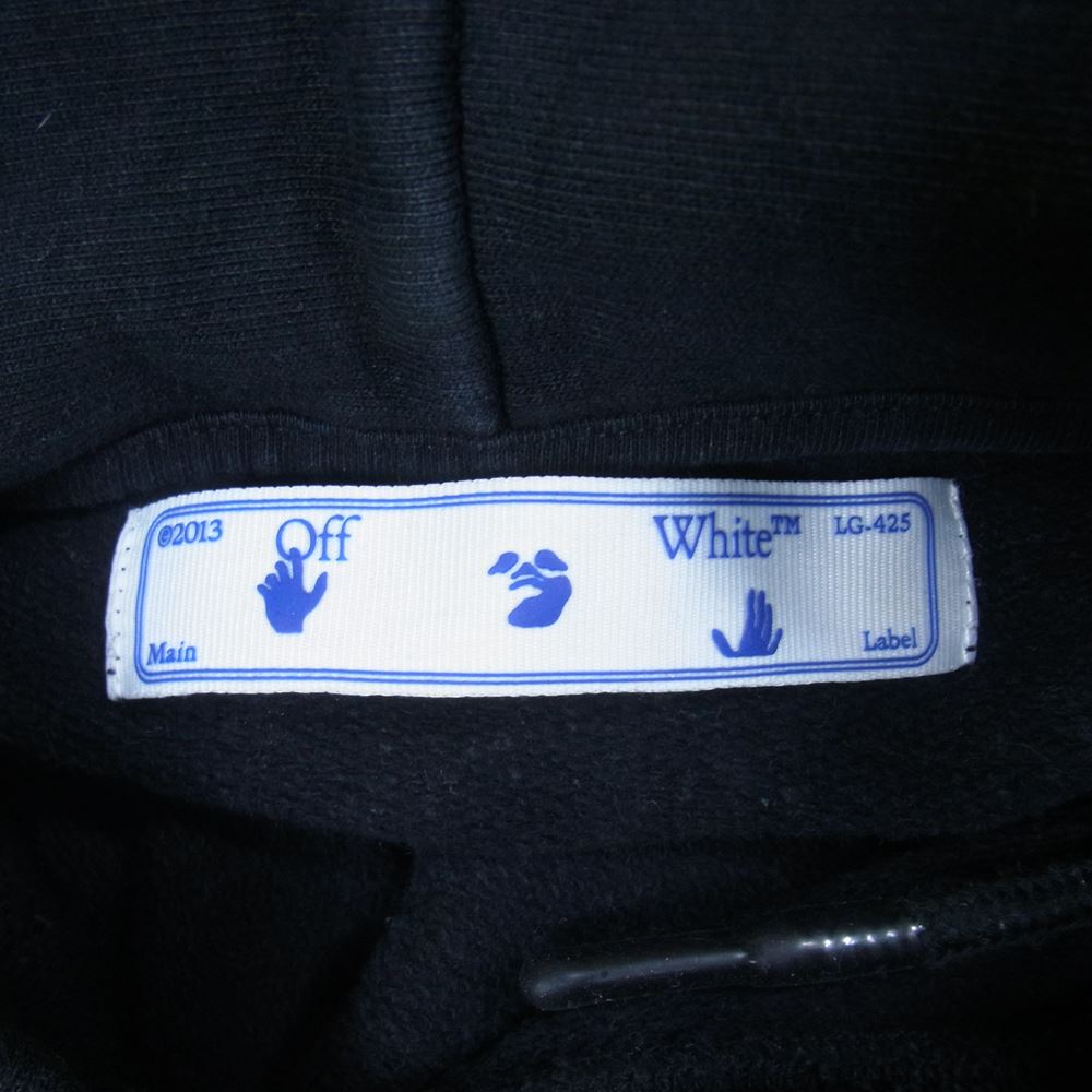 OFF-WHITE オフホワイト 20AW OMBB037F20FLE001 国内正規品 PASCAL SKELETON OVER HOODIE スケルトン アロー オーバーサイズ プルオーバー フーディ パーカー ブラック系 M【中古】