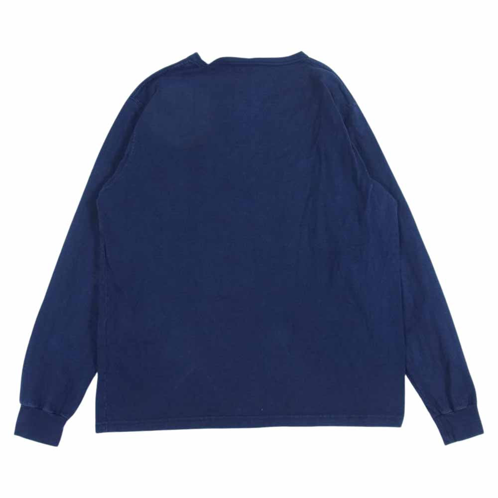キャンバー USA製 ポケット付き クルーネック 長袖 Tシャツ ネイビー系 L【中古】