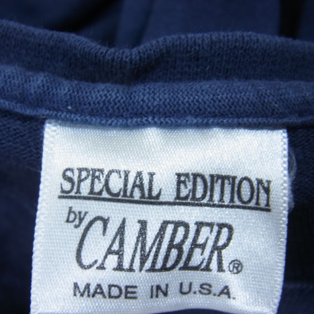 キャンバー USA製 ポケット付き クルーネック 長袖 Tシャツ ネイビー系 L【中古】