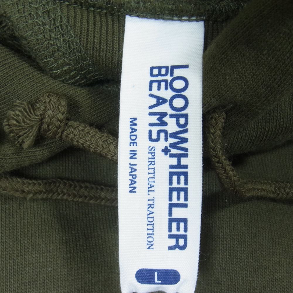 LOOPWHEELER ループウィラー BEAMS PLUS ビームス プラス 別注 フーディ パーカー モスグリーン系 L【中古】