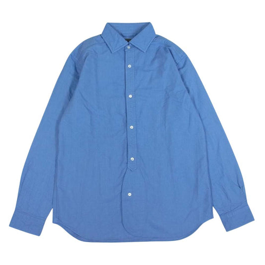 Nigel Cabourn ナイジェルケーボン 8002-00-10000 BRITISH OFFICERS SHIRT ブリティッシュ オフィサーズ 長袖 シャツ ブルー系 52【中古】
