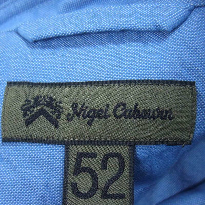 Nigel Cabourn ナイジェルケーボン 8002-00-10000 BRITISH OFFICERS SHIRT ブリティッシュ オフィサーズ 長袖 シャツ ブルー系 52【中古】