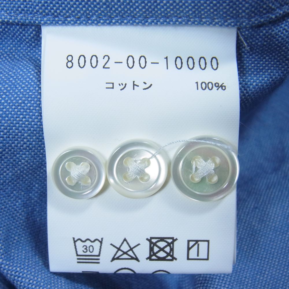 Nigel Cabourn ナイジェルケーボン 8002-00-10000 BRITISH OFFICERS SHIRT ブリティッシュ オフィサーズ 長袖 シャツ ブルー系 52【中古】