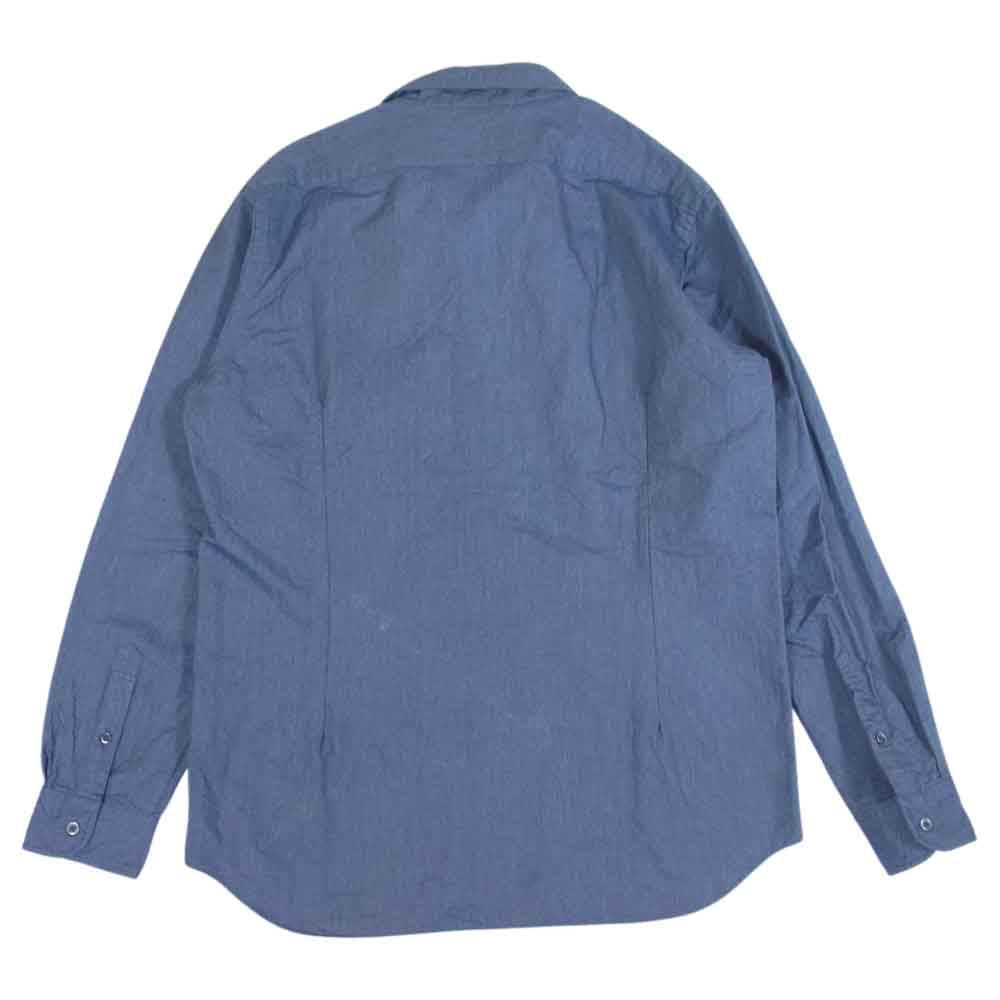 Nigel Cabourn ナイジェルケーボン 8002-00-10000 BRITISH OFFICERS SHIRT ブリティッシュ オフィサーズ 長袖 シャツ SAX インディゴブルー系 52【中古】