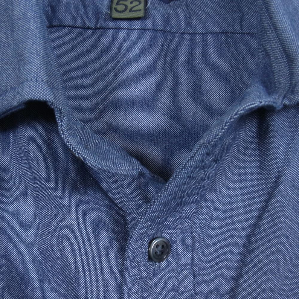 Nigel Cabourn ナイジェルケーボン 8002-00-10000 BRITISH OFFICERS SHIRT ブリティッシュ オフィサーズ 長袖 シャツ SAX インディゴブルー系 52【中古】