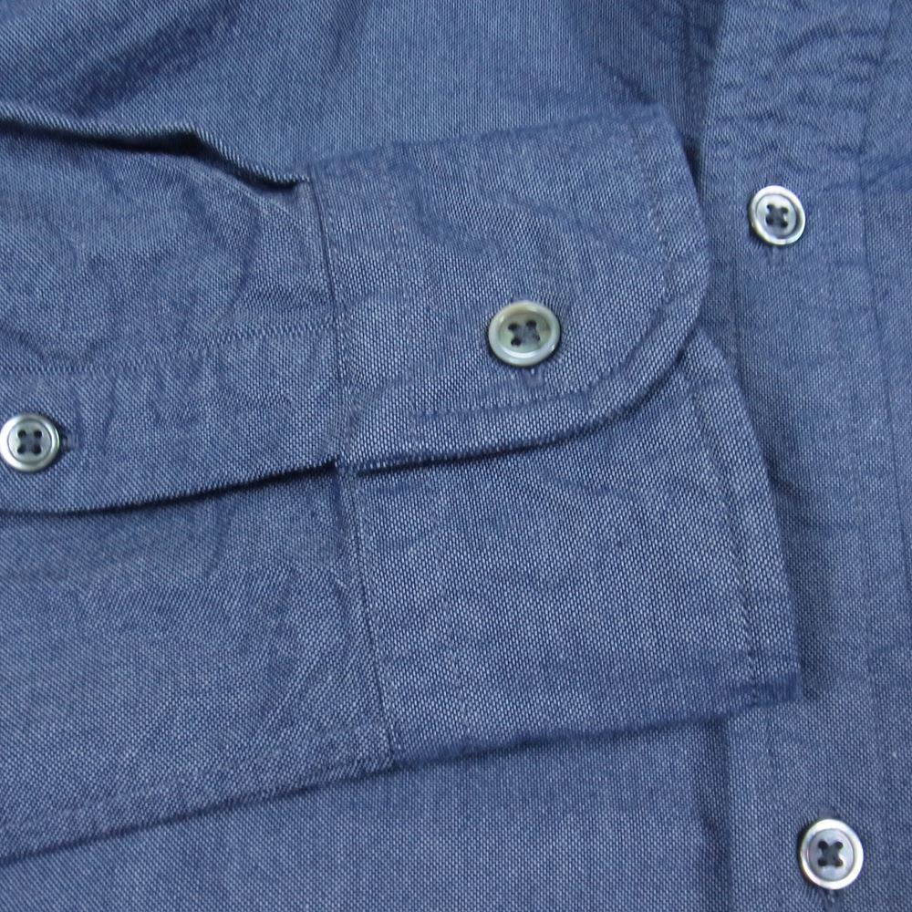 Nigel Cabourn ナイジェルケーボン 8002-00-10000 BRITISH OFFICERS SHIRT ブリティッシュ オフィサーズ 長袖 シャツ SAX インディゴブルー系 52【中古】