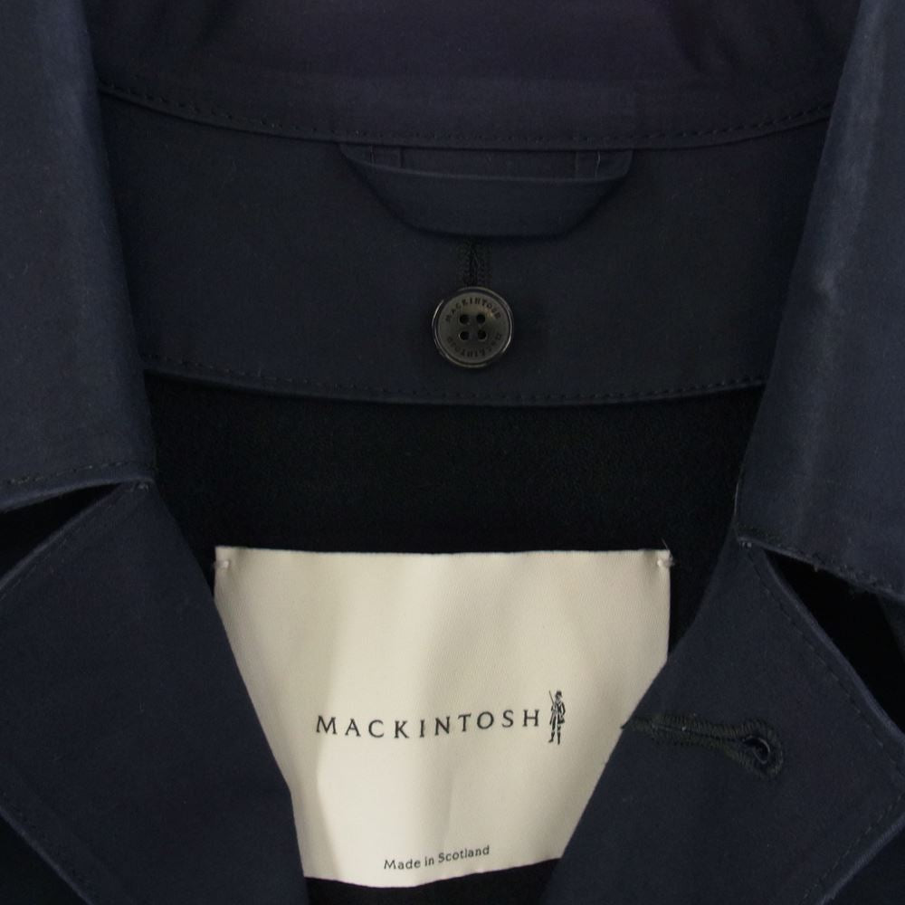 Mackintosh マッキントッシュ DUNKELD ダンケルド スコットランド製 ゴム引き ウールライナー付き ステンカラーコート ネイビー系 40【中古】
