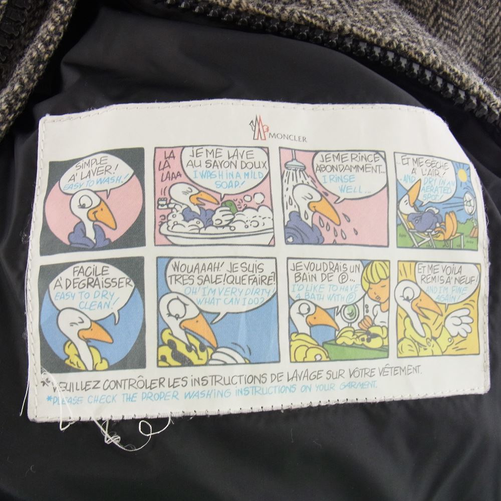 MONCLER モンクレール 320914197205 国内正規品 CHIMAY ヘリンボーン ツイード ウール ダウンジャケット グレー系【中古】