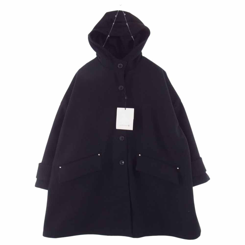 Mackintosh マッキントッシュ MO7275-MOP5780 HUMBIE HOOD フーデッド ウール メルトンコート Aライン コート ブラック系 6【新古品】【未使用】【中古】