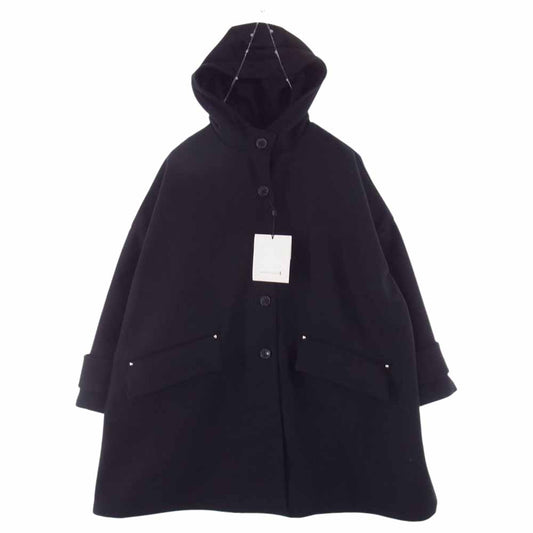 Mackintosh マッキントッシュ MO7275-MOP5780 HUMBIE HOOD フーデッド ウール メルトンコート Aライン コート ブラック系 6【新古品】【未使用】【中古】