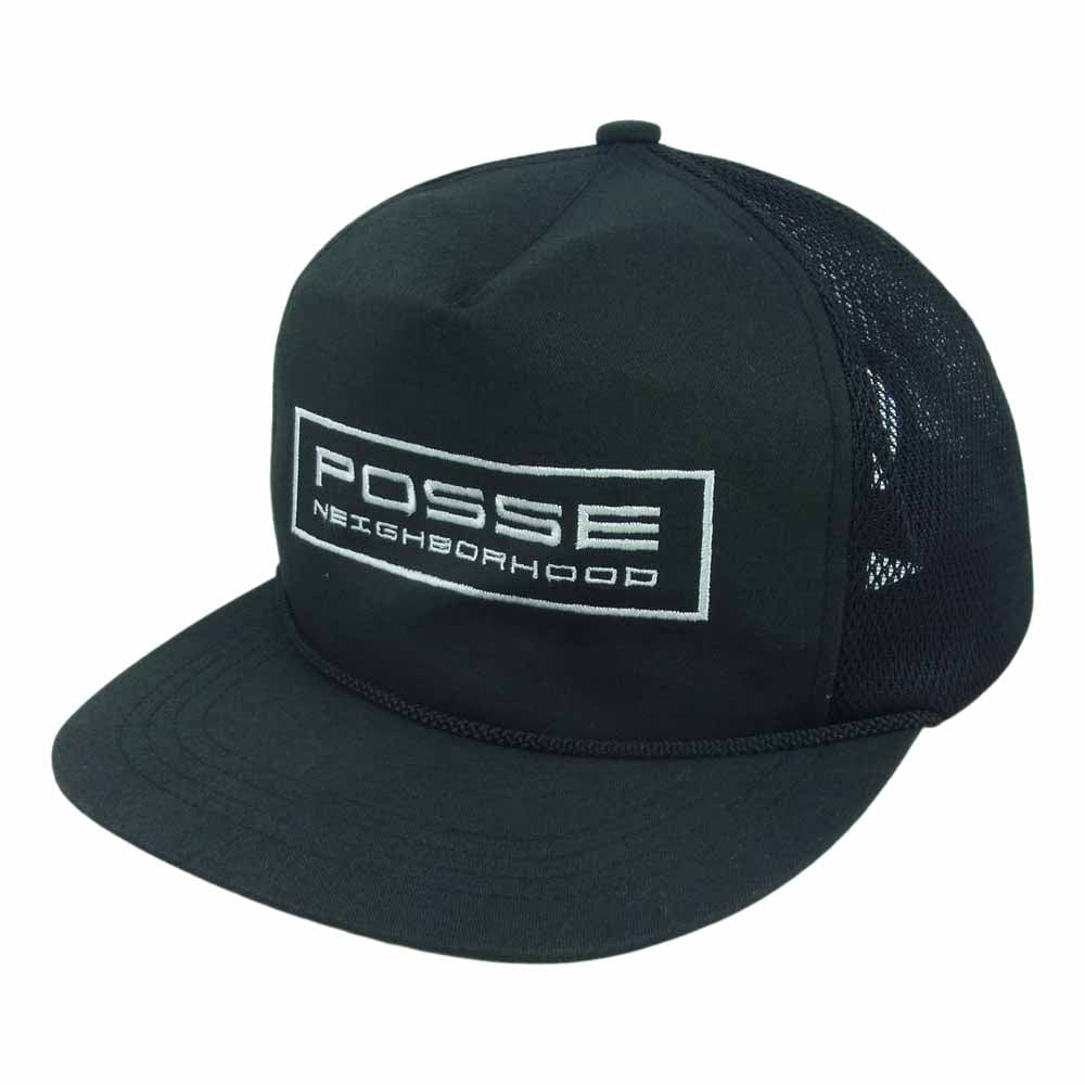 NEIGHBORHOOD ネイバーフッド 19AW 192YGNH-HT03 POSSE MESH CAP メッシュ キャップ 帽子 日本製 ブラック系 F【中古】