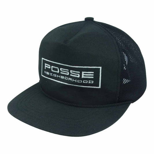 NEIGHBORHOOD ネイバーフッド 19AW 192YGNH-HT03 POSSE MESH CAP メッシュ キャップ 帽子 日本製 ブラック系 F【中古】