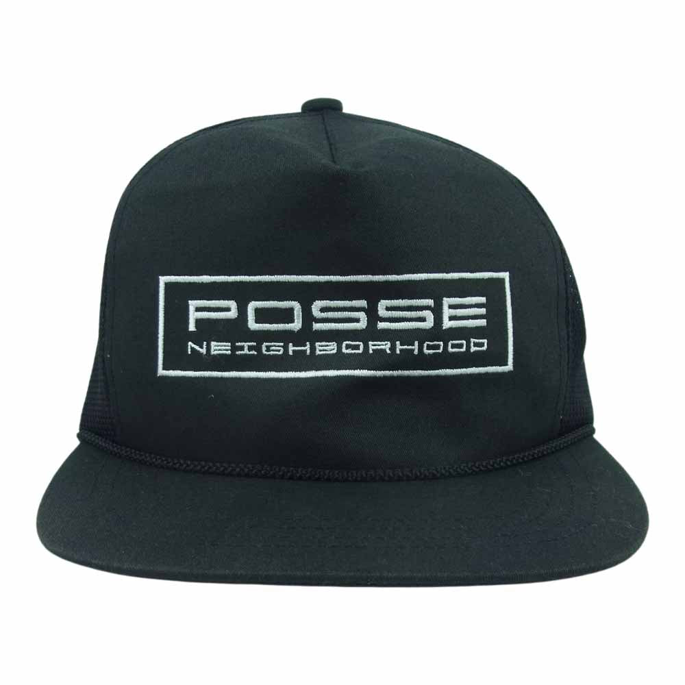 NEIGHBORHOOD ネイバーフッド 19AW 192YGNH-HT03 POSSE MESH CAP メッシュ キャップ 帽子 日本製 ブラック系 F【中古】