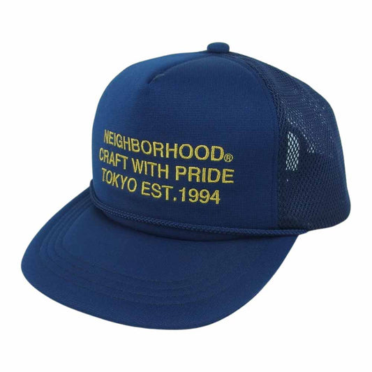 NEIGHBORHOOD ネイバーフッド 20SS 201YGNH-HT04 TRACKER CAP メッシュ キャップ 帽子 日本製 ネイビー系 F【中古】
