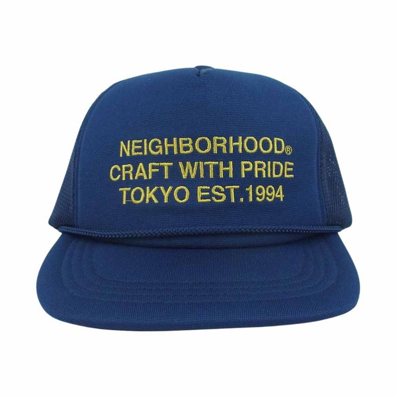 NEIGHBORHOOD ネイバーフッド 20SS 201YGNH-HT04 TRACKER CAP メッシュ キャップ 帽子 日本製 ネイビー系  F【中古】