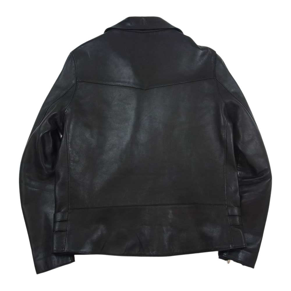 ジェームスグロース 英国製 ESTNATION エストネーション 別注 ラムレザー ダブルライダースジャケット ブラック系 40【中古】