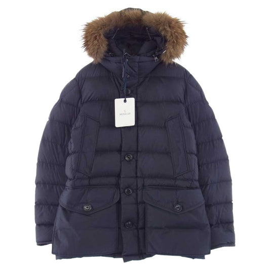 MONCLER モンクレール CLUNY クルーニー ファーフード付き ダウンジャケット ネイビー系 3【中古】