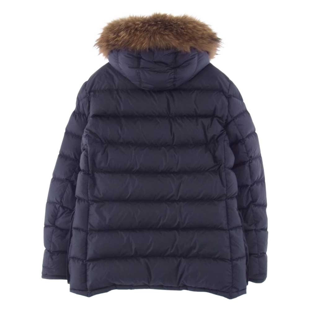 MONCLER モンクレール CLUNY クルーニー ファーフード付き ダウンジャケット ネイビー系 3【中古】