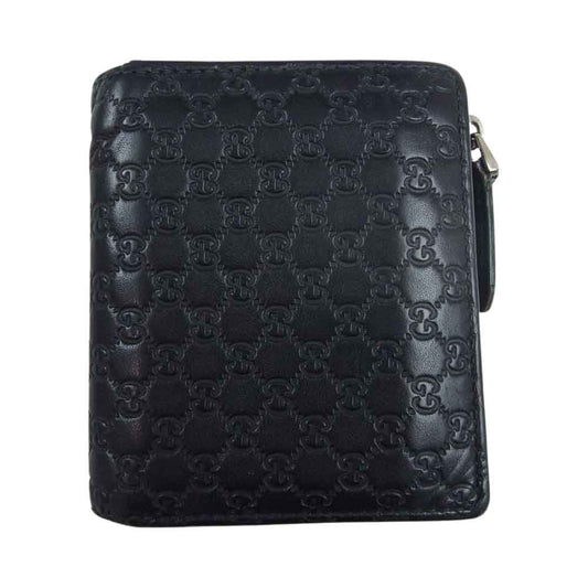 GUCCI グッチ 544475 マイクログッチシマ 二つ折り 財布 ウォレット ブラック系【中古】