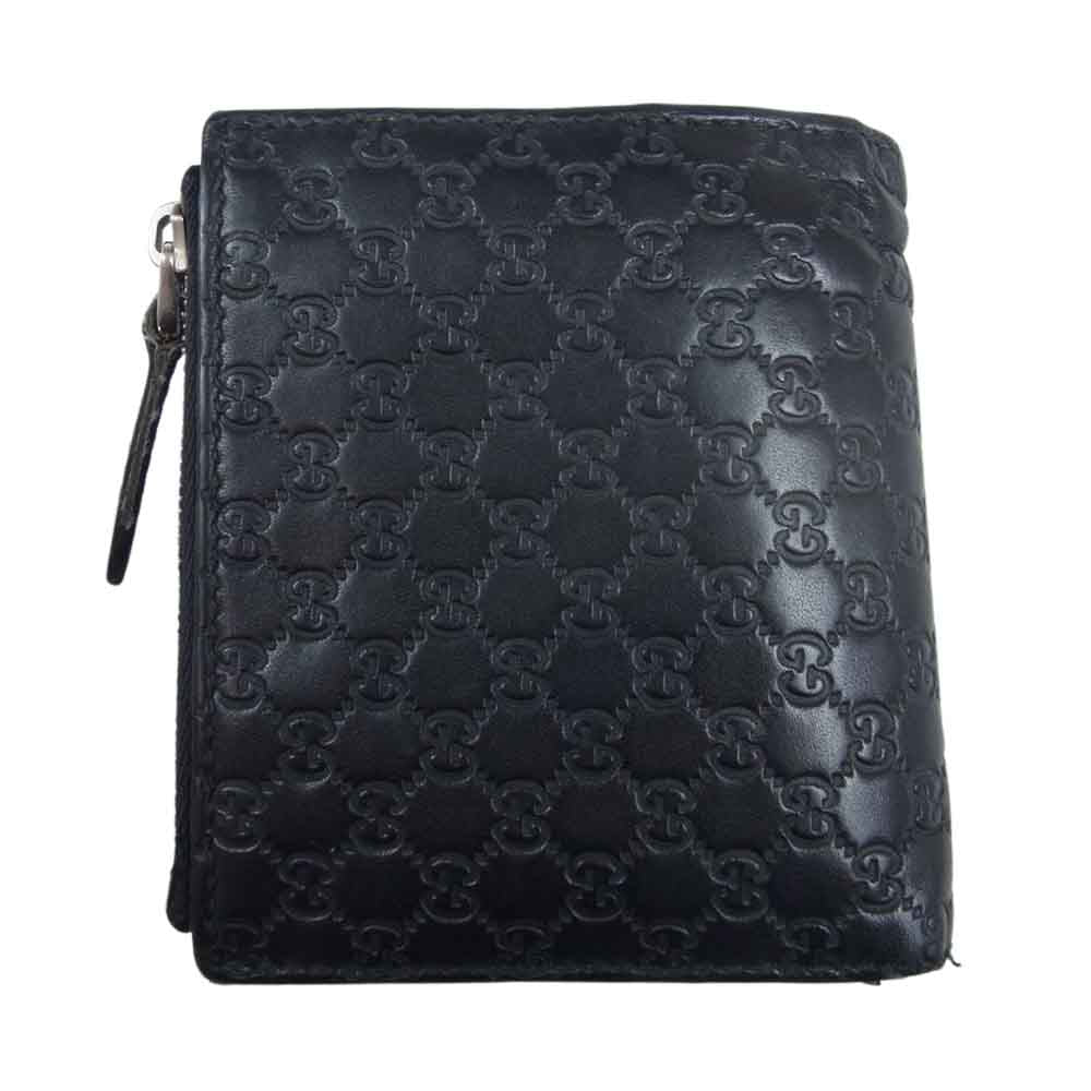 GUCCI グッチ 544475 マイクログッチシマ 二つ折り 財布 ウォレット ブラック系【中古】