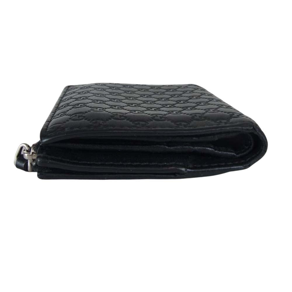 GUCCI グッチ 544475 マイクログッチシマ 二つ折り 財布 ウォレット ブラック系【中古】